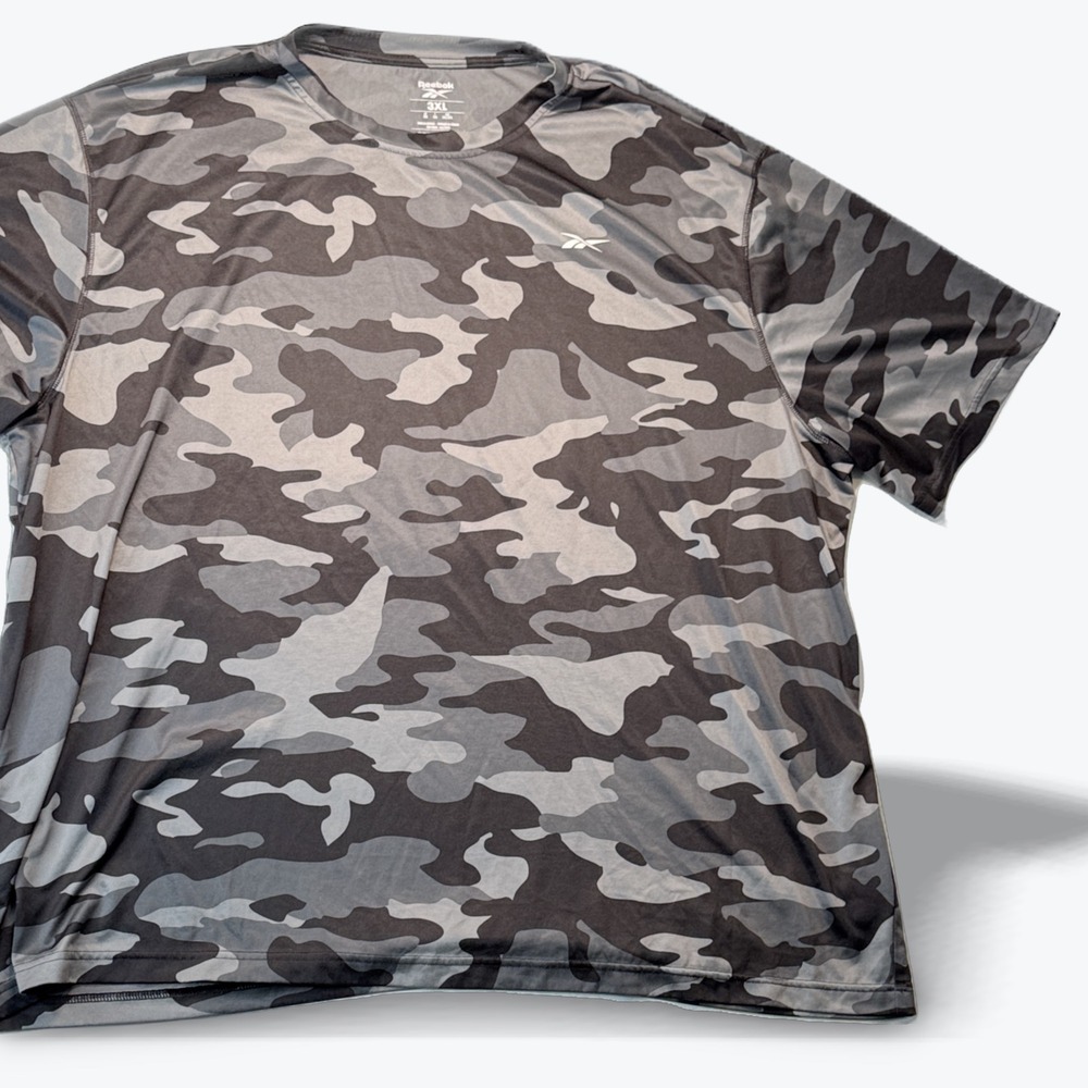 Reebok Speedwick Performance T Shirt Mens 3XL Grey Camo Short Sleeve Activewear